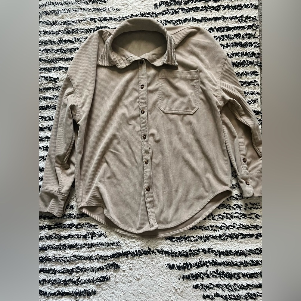 Beige Corduroy flannel